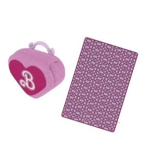 Barbie the Movie Fuzzy Purse and Blanket Set Heart Shape B Pink Cinemark NWT